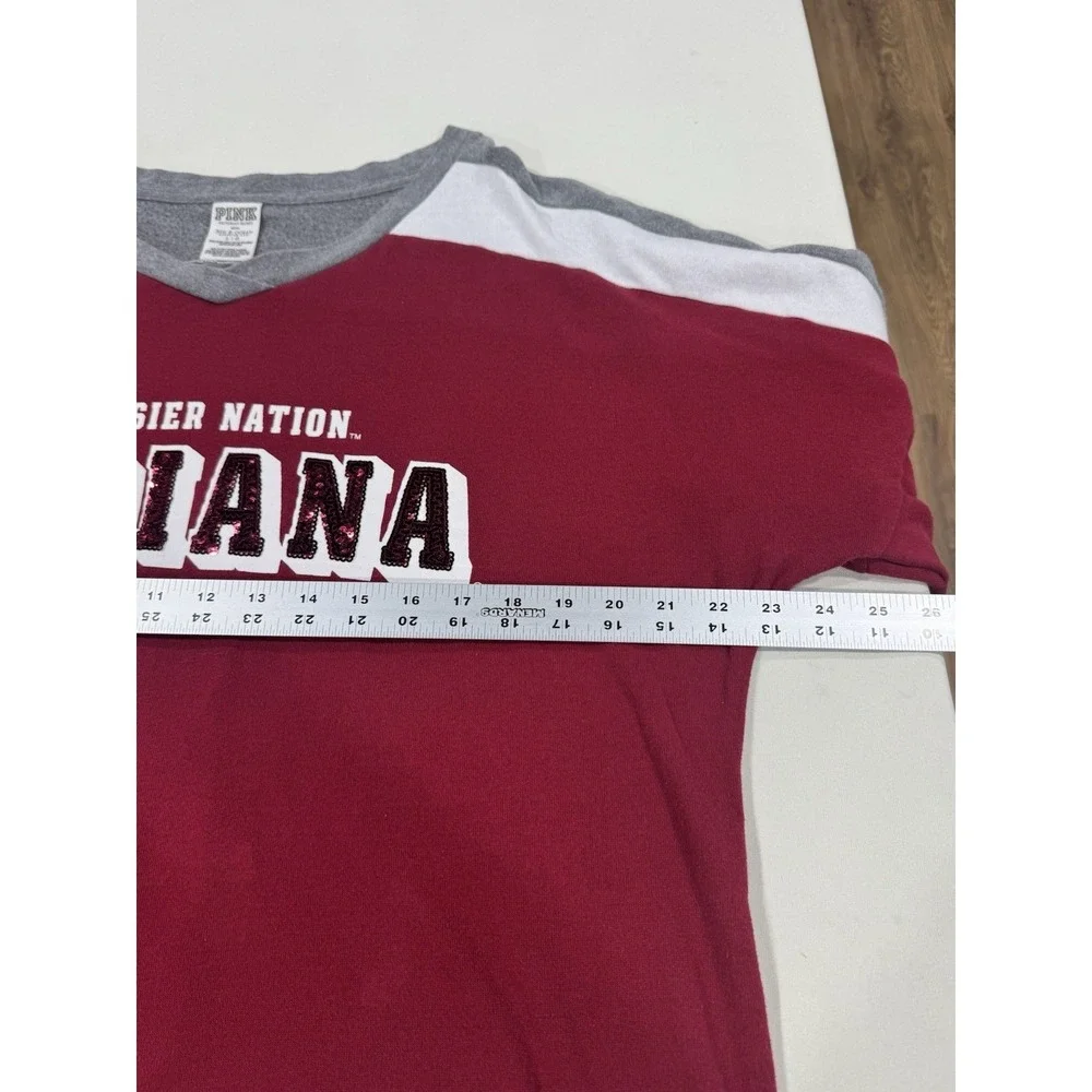 VICTORIA'S SECRET PINK W 5th & Ocean INDIANA V-Neck Sweatshirt Size L (AP0750)